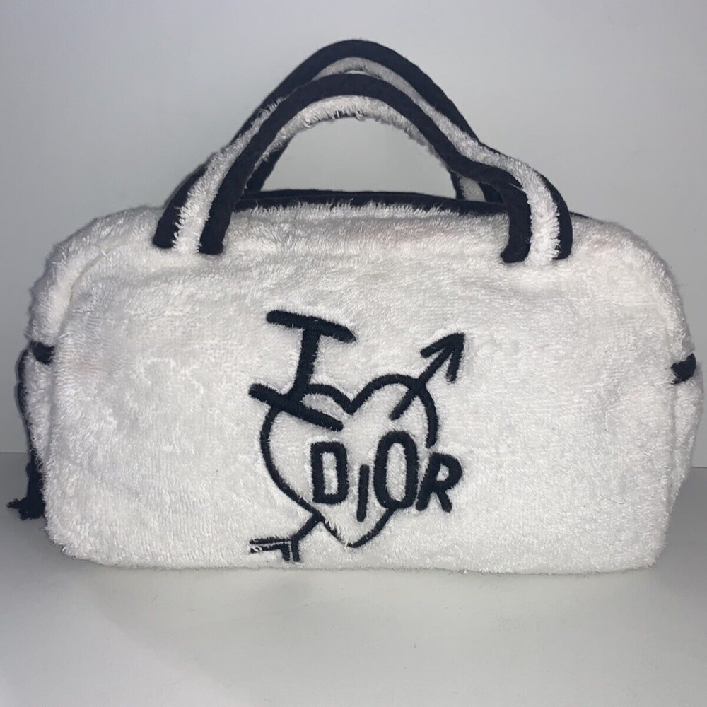 DIOR Terry Cloth Towel Cosmetic Makeup Travel Bag / Pouch
